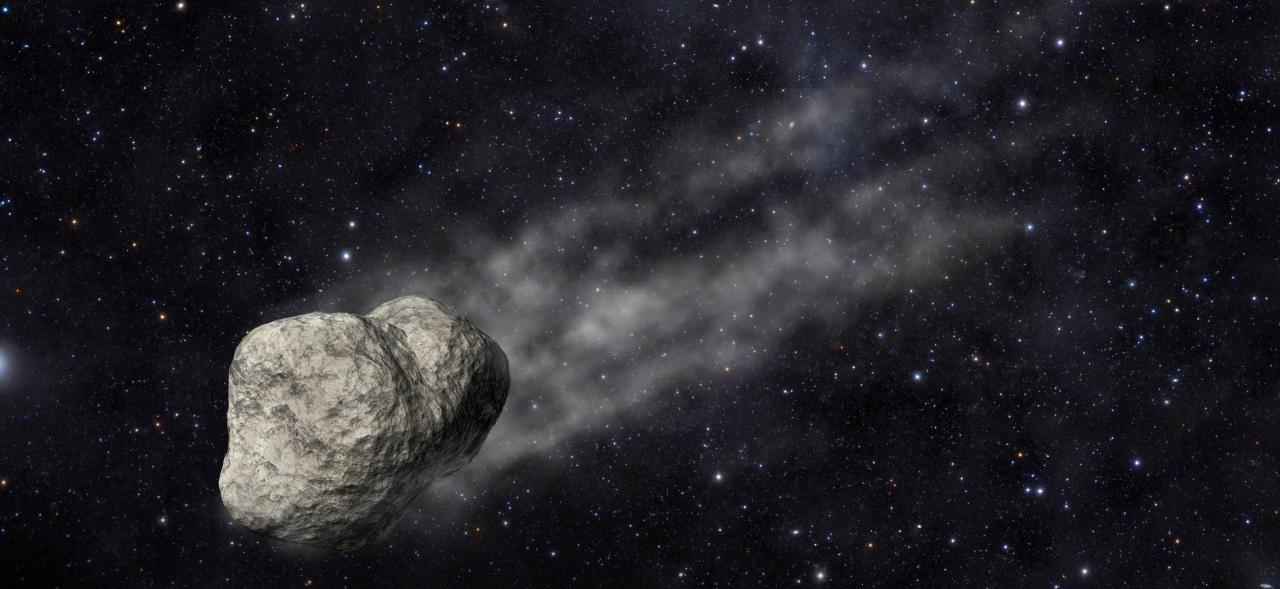 Representación artística de un asteroide