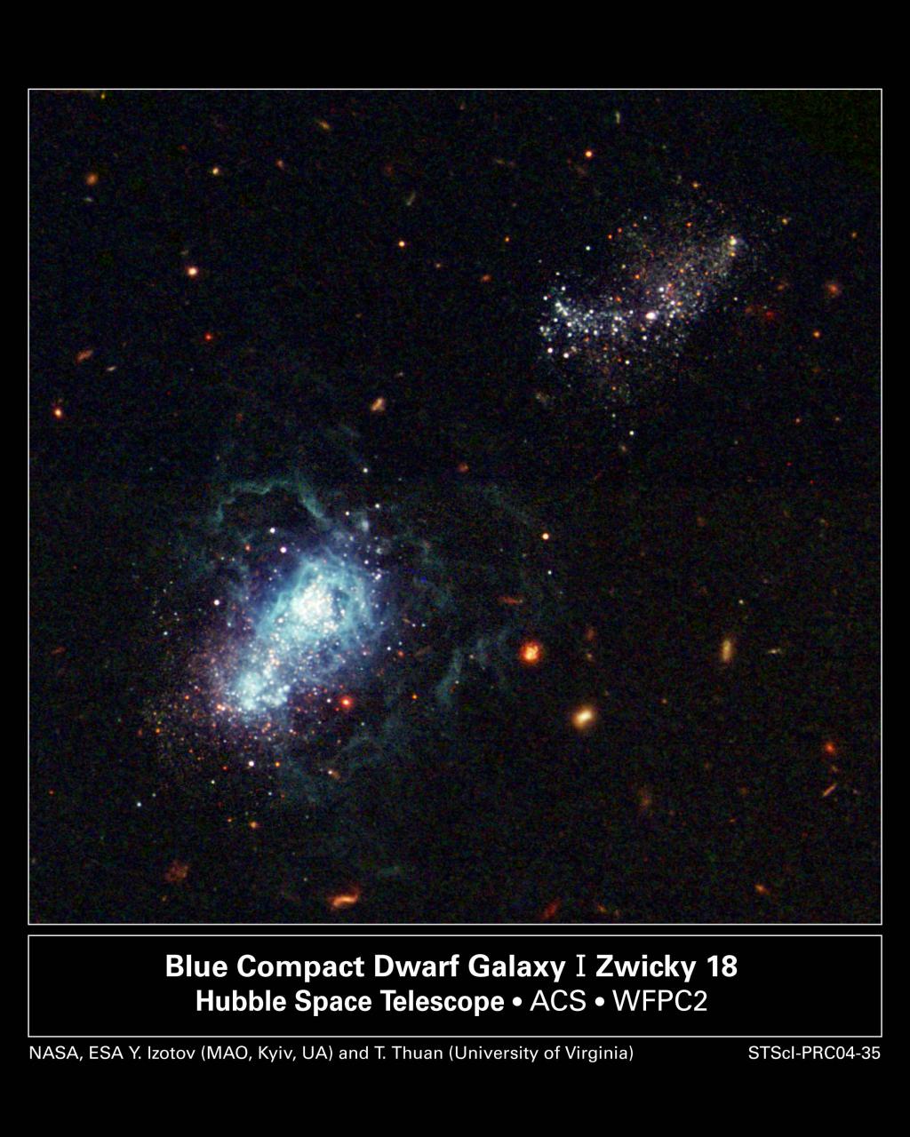 Imagen de galaxia IZW 18