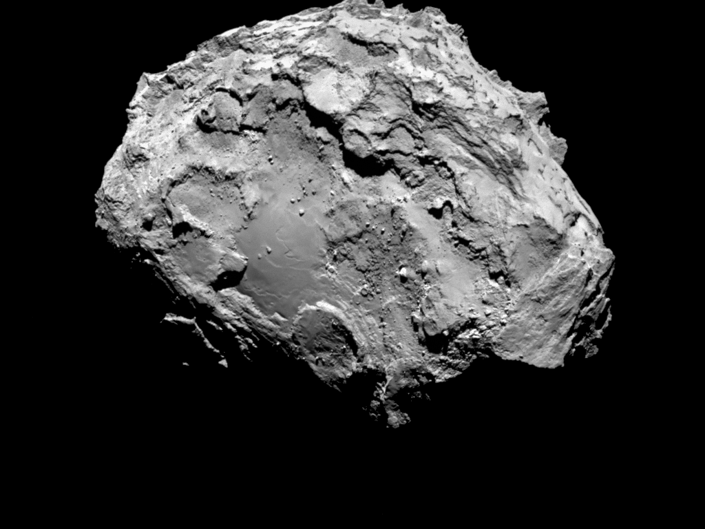 Forma de la parte de atrás del cometa 67P