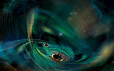 Captan por primera vez la señal de un sistema binario de agujeros negros masivos interactuando con una nube de gas